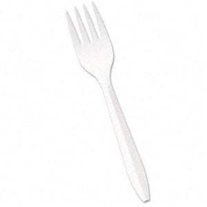 Boardwalk Mediumweight Polypropylene Cutlery White Forks 1000ct Case