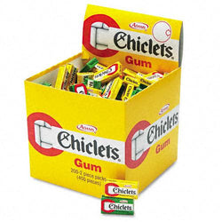 Chiclets Peppermint and Spearmint Chewing Gum 2 Pieces per Pack 200 Pack Display Box