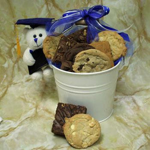 David's Cookies Graduation Bucket and Bear