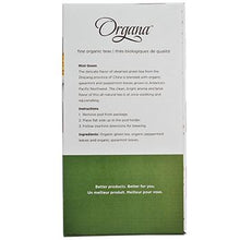 Organa Mint Green Tea Pods 18ct Box right side