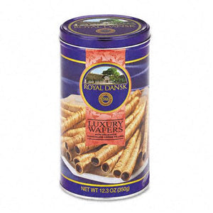 Royal Dansk Luxury Chocolate Filled Wafer Cookies 12.3oz Tin