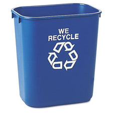Rubbermaid Commercial 13 5/8 Quart Blue Small Deskside Recycling Container
