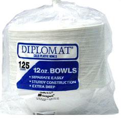 Diplomat 12oz Plastic Bowls 125ct