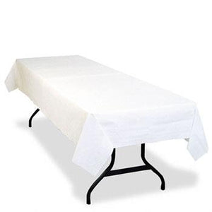 Tablemate 54" x 108" White Table Set Poly Tissue Table Cover 6ct Bag