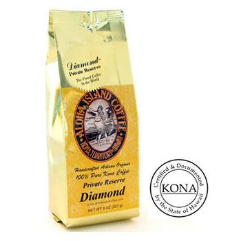 100% Pure Kona Private Reserve Diamond Med-Light Roast Coffee Beans