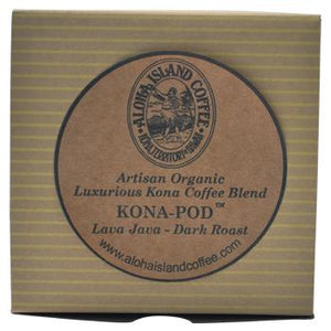 Aloha Island Lava Java Kona Dark Roast Coffee Pods 18ct Box