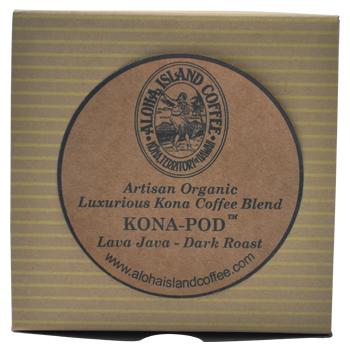 Aloha Island Lava Java Kona Dark Roast Coffee Pods 24ct Box