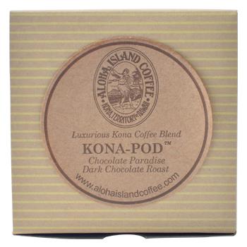 Aloha Island Chocolate Paradise Kona Dark Roast Coffee Pods 36ct Box