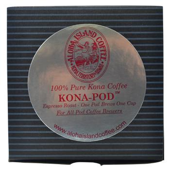 Aloha Island Coffee 100% Pure Estate Kona Coffee Pods - Espresso Roast - 48ct Box