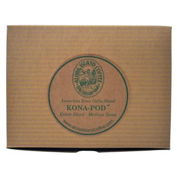 Aloha Island 100% Pure Estate Kona Medium Roast Coffee Pods 12ct Side