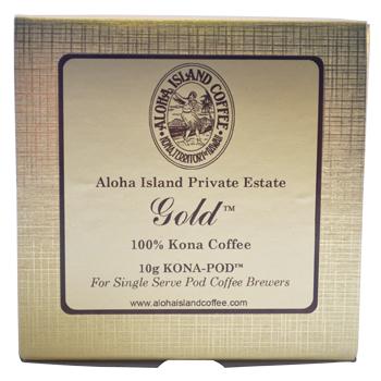 Aloha Island Gold 100% Kona Coffee Pods 36ct