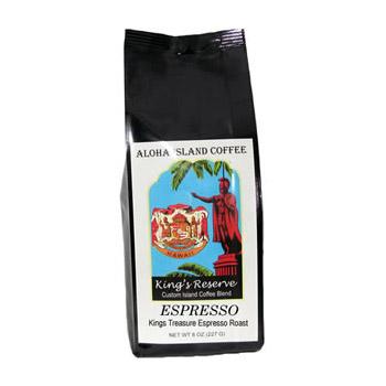 Aloha Island King's Reserve Gold Espresso Ground Coffee 8oz Bag
