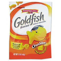 Baked Cheddar Flavored Goldfish Snack Single-Serve Crackers 72 1.5oz Bags