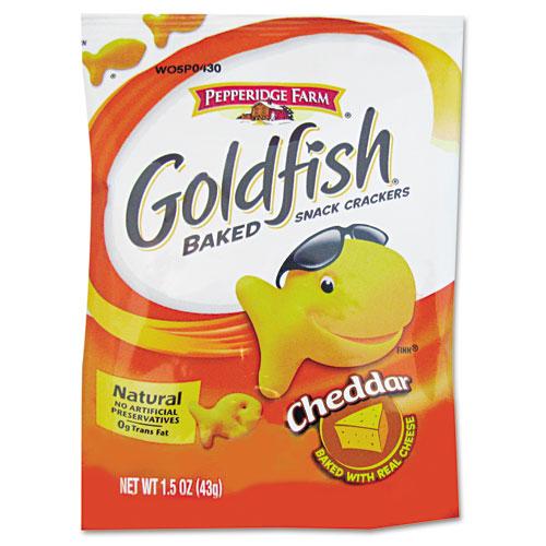 Baked Cheddar Flavored Goldfish Snack Single-Serve Crackers 72 1.5oz Bags