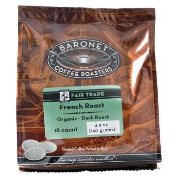 Baronet Coffee Fair Trade Organic French Roast Coffee Pods 18ct