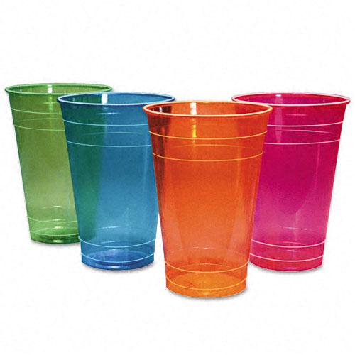 Boardwalk 16oz Polystyrene Mixed Colors Plastic Cups 840ct