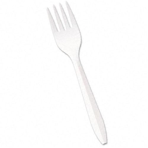 Boardwalk Mediumweight Polypropylene Cutlery White Forks 1000ct Case