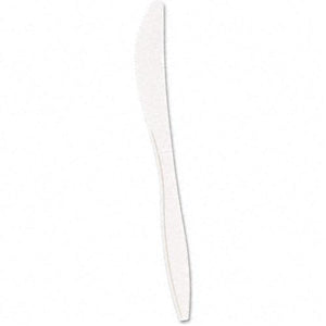 Boardwalk Mediumweight Polypropylene Cutlery White Knives 1000ct Case