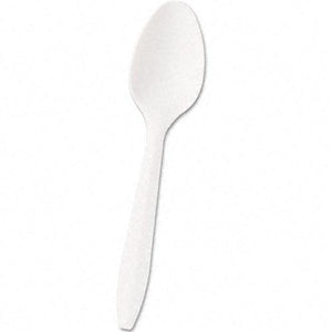 Boardwalk Mediumweight Polypropylene Cutlery White Teaspoons 1000ct Case