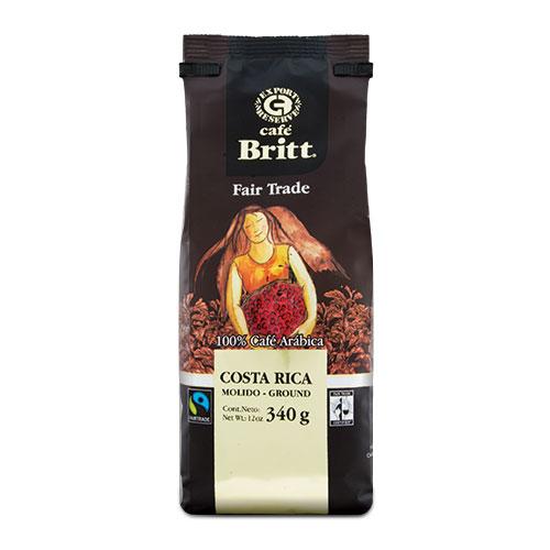 Cafe Britt Costa Rica Fair Trade Ground Coffee 12oz Bag