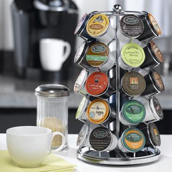 Chrome 35 K-Cup Carousel K-Cup Holder with Background