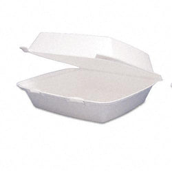 Dart Single Compartment Styrofoam Hinged Carryout Food Containers 9 1-2 x 9 1-4 x3 Inches 200ct