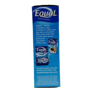 Equal Single-Serve NutraSweet Packets 100ct Side Box