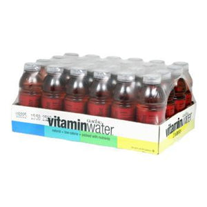 Glaceau Vitamin Water Defense Raspberry Apple 24 20oz Bottles Angled Case