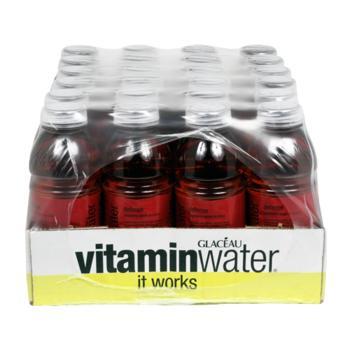 Glaceau Vitamin Water Defense Raspberry Apple 24 20oz Bottles Front Case