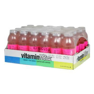 Glaceau Vitamin Water Focus Kiwi Strawberry 24 20oz Bottles Angled Case