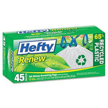 Hefty 13 Gallon Renew Recycled Kitchen and Trash Bags 45ct Box Left