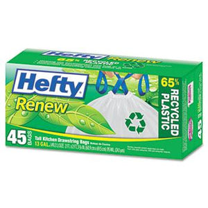 Hefty 13 Gallon Renew Recycled Kitchen and Trash Bags 45ct Box Right