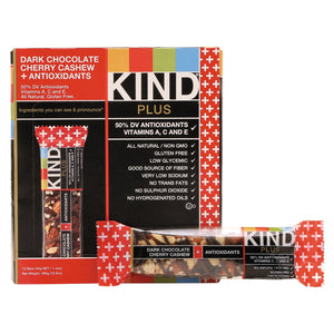 KIND Plus Nutrition Boost Bar Dark Chocolate Cherry Cashew with Antioxidants 12ct