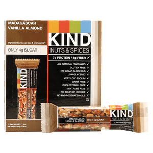 KIND Nuts and Spices Bar Madagascar Vanilla Almond 12ct