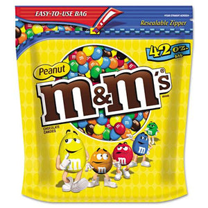 M&Ms Milk Chocolate Coated Candy with Peanut Center 42oz Bag