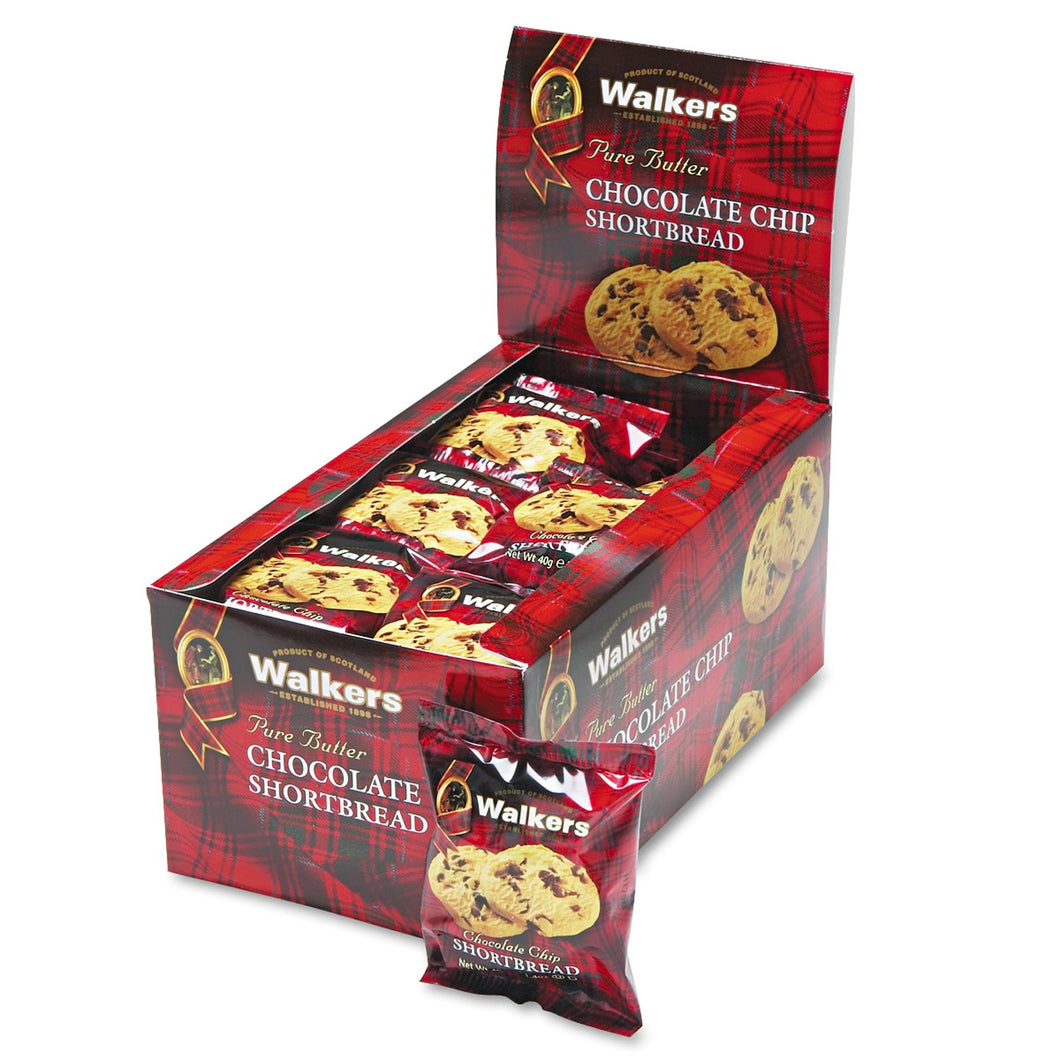 Walkers  Shortbread Cookies Chocolate Chip 2 Cookies per Pack 24 Pack Box