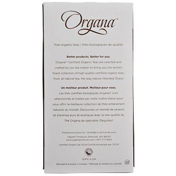 Organa Chamomile Lemon Tea Pods 18ct Box back