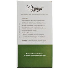 Organa Mint Green Tea Pods 18ct Box left side