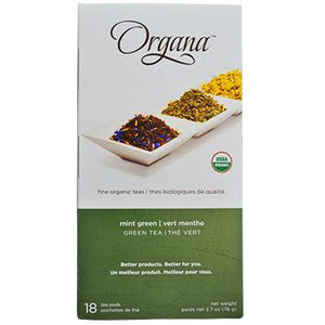 Organa Mint Green Tea Pods 18ct Box