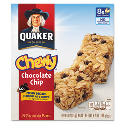 Quaker Granola Bars Chewy Chocolate Chip 8 per Box 12 Boxes