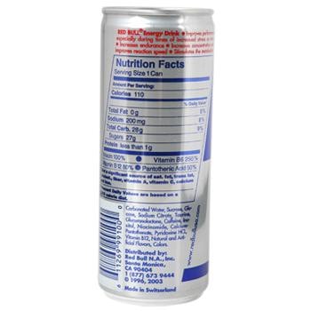 Red Bull Energy Drink 12 8.4oz Cans Back