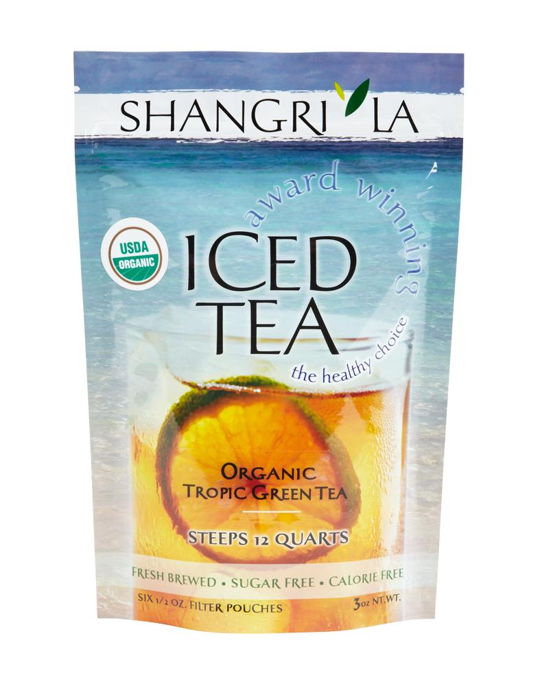 Shangri La Organic Tropical Green Iced Tea Packets 6ct