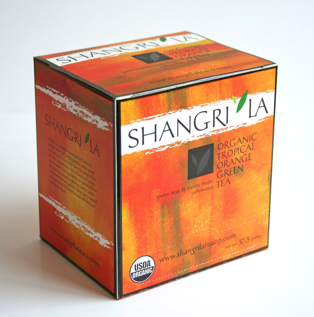 Shangri La Organic Tropical Orange Green Tea Sachets 15ct