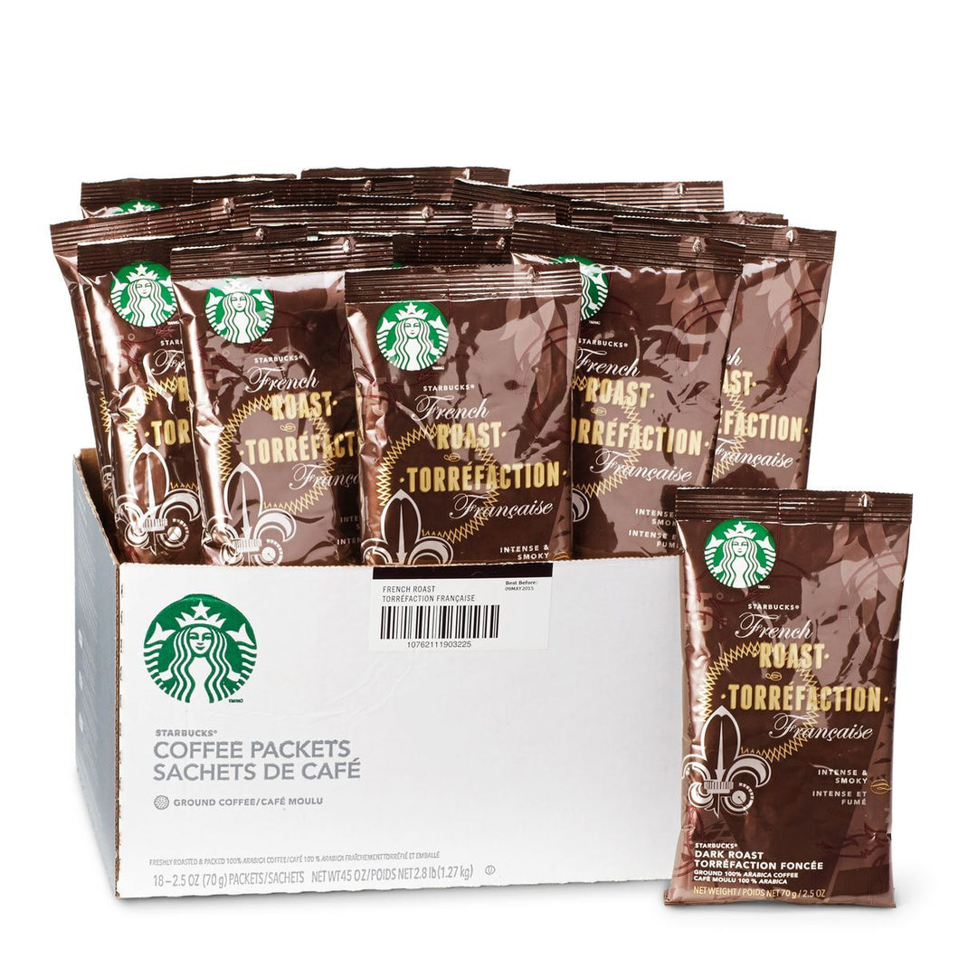 Starbucks French Roast Ground Coffee 18 2.5oz Bags