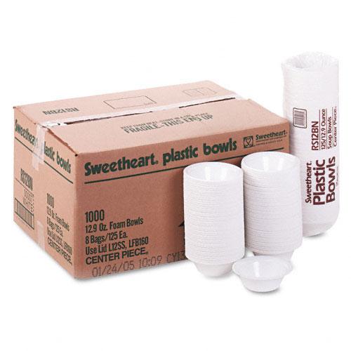 Sweetheart White Medium Weight Styrofoam 12oz Bowls 1000ct