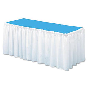 Tablemate 29 x 14 White Table Set Linen-Like Table Skirting
