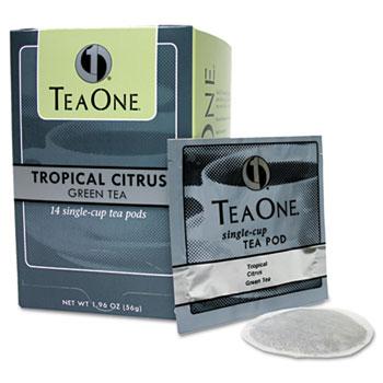 TeaOne Tropical Citrus Green Tea Pods 14ct Box