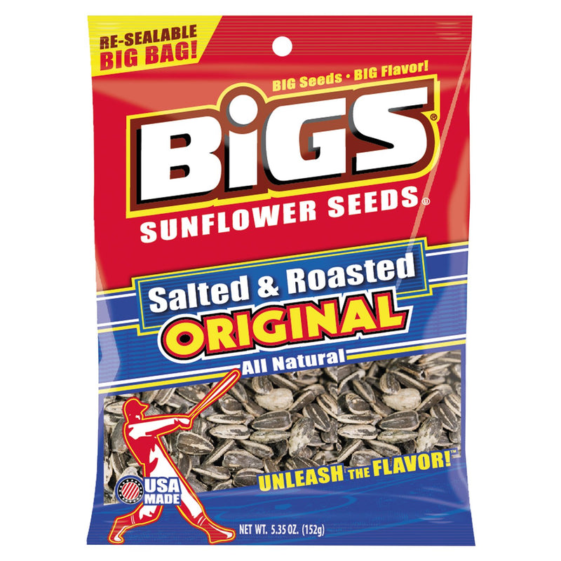 BIGS Salted Sunflower Seeds 5.35 oz Bag 12ct