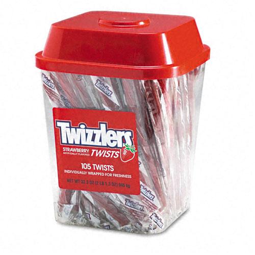 Twizzlers Individually Wrapped Strawberry Licorice 2lb Tub